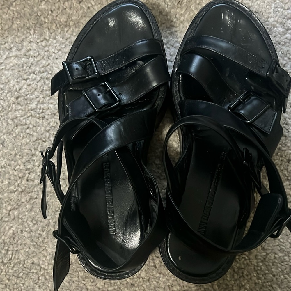Ann Demeulemeester leather platform sandals